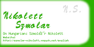 nikolett szmolar business card